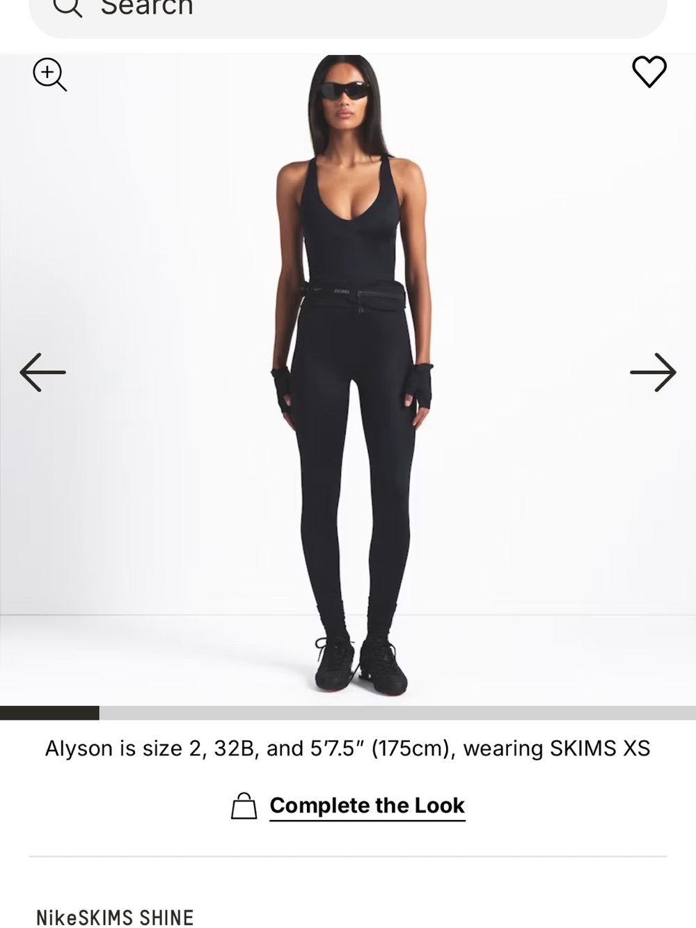 NikeSKIMS SHINE V-Neck Tank Black Obsidian Small New W Tags! Gym Workout - Picture 10 of 12